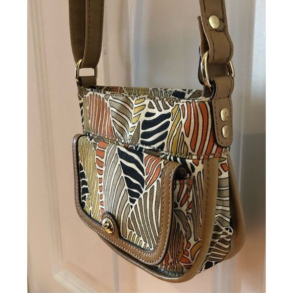 RELIC - Tropical-Patterned Canvas w/Faux Leather Trim Crossbody GREAT CONDITION! - Picture 15 of 16